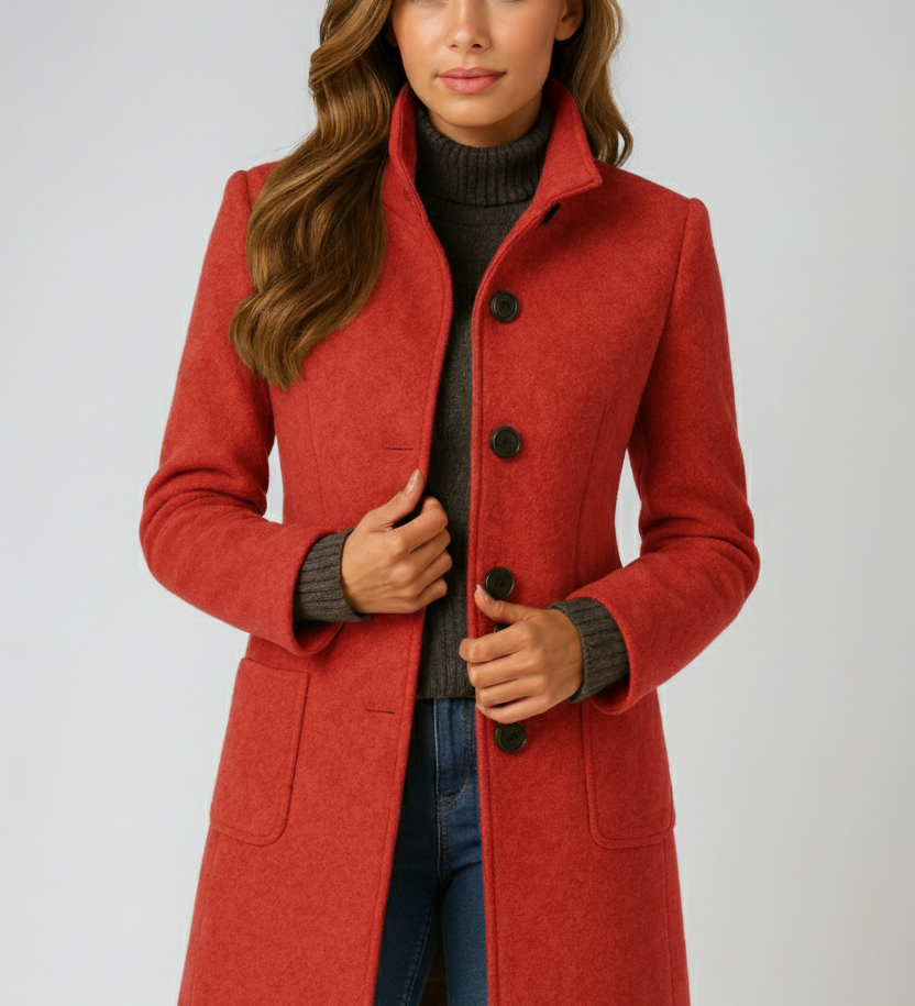 Teresa – Abrigo de Cuello Alto Elegante