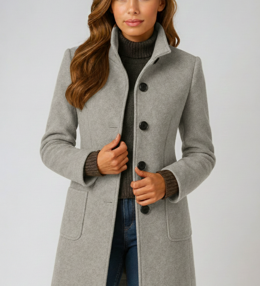 Teresa – Abrigo de Cuello Alto Elegante