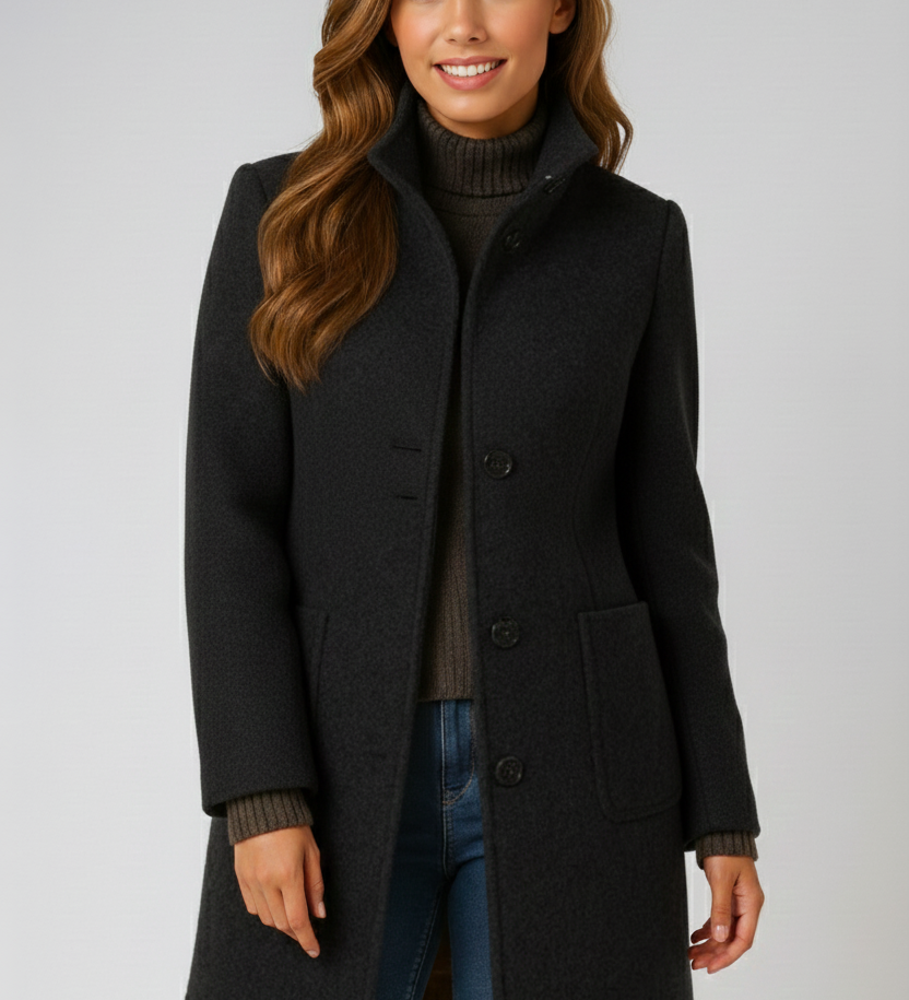 Teresa – Abrigo de Cuello Alto Elegante