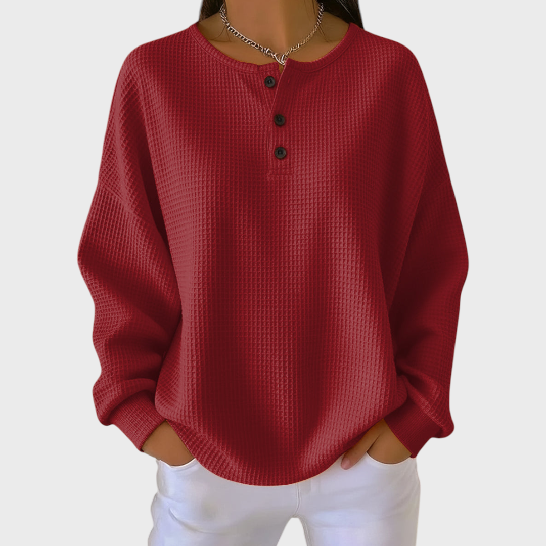 Carmen – Jersey Naranja de Punto Gofrado Suave