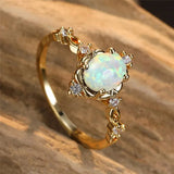 Anillo Hecho a Mano con Piedra Preciosa Ópalo Dorado