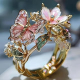 Pendiente Brillante Mariposa de la Naturaleza con Zirconio