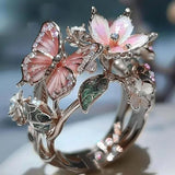 Pendiente Brillante Mariposa de la Naturaleza con Zirconio