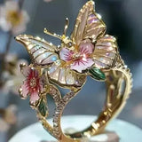 Pendiente Brillante Mariposa de la Naturaleza con Zirconio