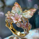 Pendiente Brillante Mariposa de la Naturaleza con Zirconio