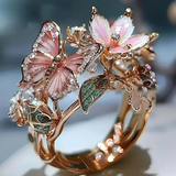 Pendiente Brillante Mariposa de la Naturaleza con Zirconio