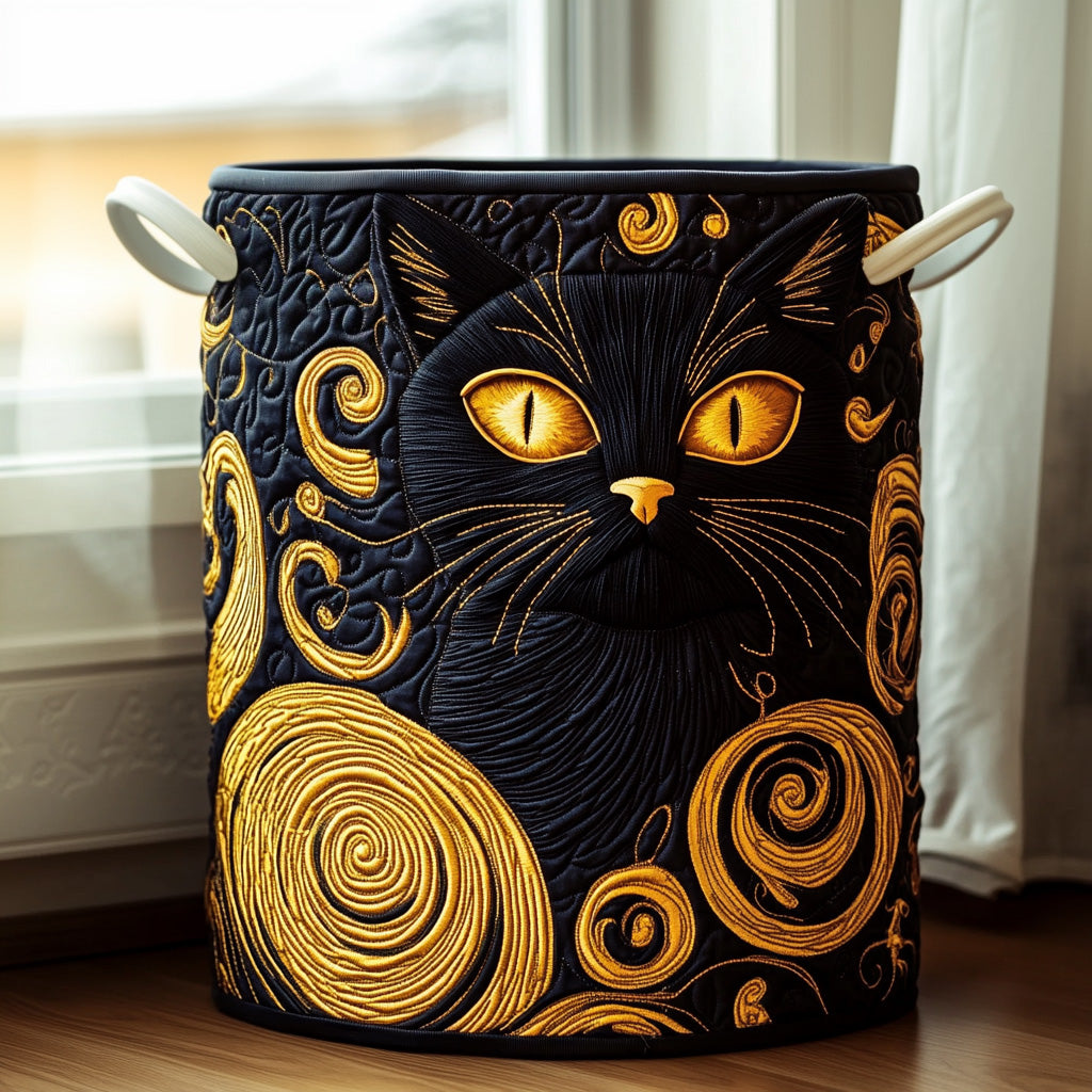 Gato Curioso - Cesta de Almacenaje Acolchada