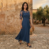 Xiana | Vestido de Gasa con Corpiño de Encaje