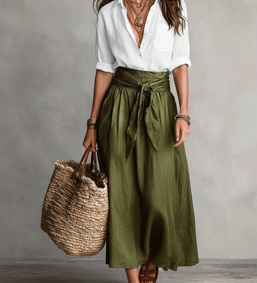 Telma | Conjunto de Blusa y Falda Midi