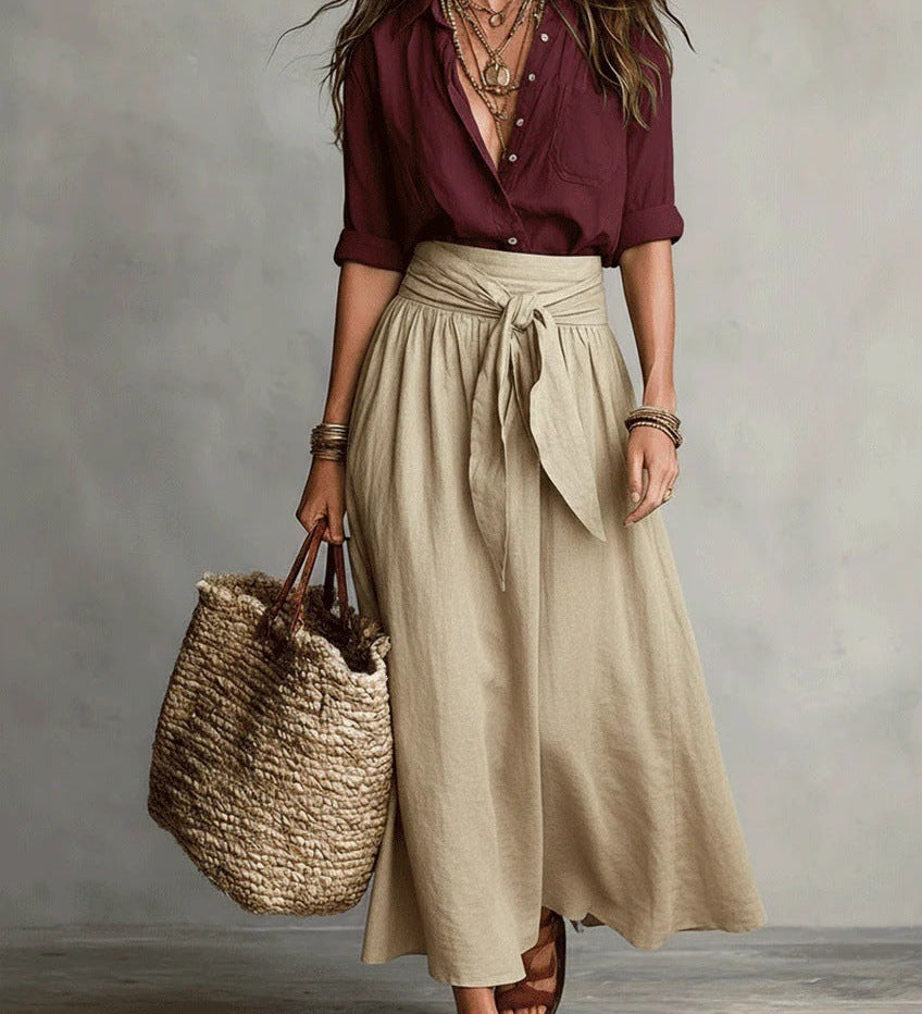 Telma | Conjunto de Blusa y Falda Midi