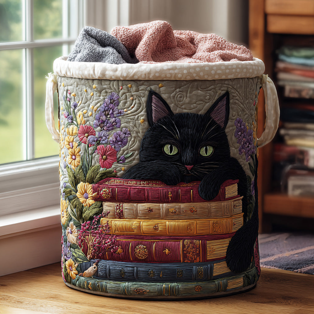 Gato Curioso - Cesta de Almacenaje Acolchada