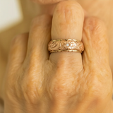 Anillo Retro con Flor Rosa