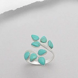 Anillo Retro con Hoja de Turquesa