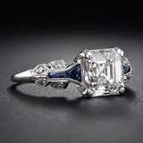 Anillo Retro en Azul y Plata