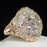 Anillo retro de plata roja con diamante