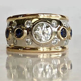 Anillo retro con revestimiento de zirconia en oro