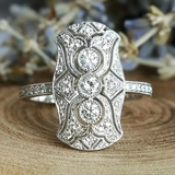 Anillo retro en brillante plata