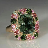 Anillo retro en oro verde y rosa