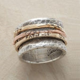 Anillo retro en oro rosa y plata