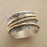Anillo retro giratorio con diseño barroco