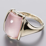 Anillo cuadrado retro en oro rosa