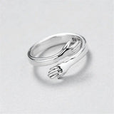 Anillo Ajustable Tipo Abrazo en Plata