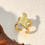 Anillo retro ajustable de oro "Estrella de Mar"