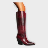 Camila - Botas Con Diseño Croco Y Tacón Elegante Diario