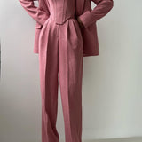 Dolce™ - Conjunto de tres piezas con blazer de doble botonadura