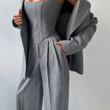 Dolce™ - Conjunto de tres piezas con blazer de doble botonadura