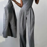 Dolce™ - Conjunto de tres piezas con blazer de doble botonadura