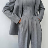 Dolce™ - Conjunto de tres piezas con blazer de doble botonadura