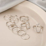 Set de 11 anillos retro de plata