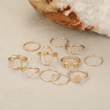 Set de 11 anillos retro de plata