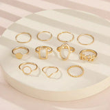 Set de 11 anillos retro de plata