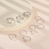 Set de 11 anillos retro de plata