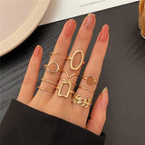 Set de 11 anillos retro de plata