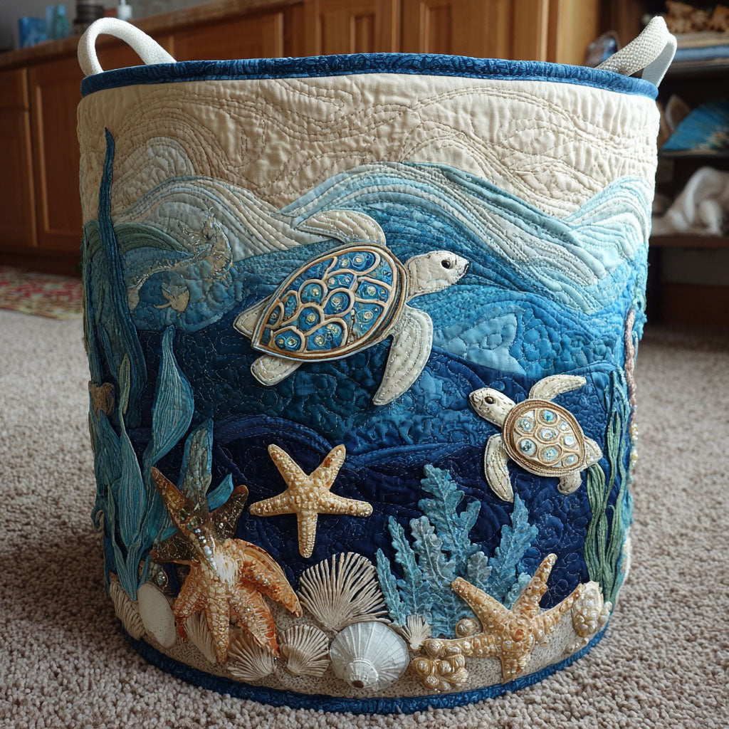 Tortuga Oceánica - Cesta de Almacenaje Acolchada