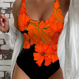 Lucy - Elegante traje de baño de una pieza con estampado floral