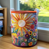 Flor de Girasol - Cesta de Almacenaje Acolchada