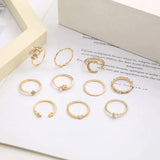 Conjunto de 10 Anillos Auxiliares Recubiertos de Plata y Oro