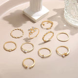 Conjunto de 10 Anillos Auxiliares Recubiertos de Plata y Oro