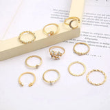 Conjunto de 10 Anillos Auxiliares Recubiertos de Plata y Oro