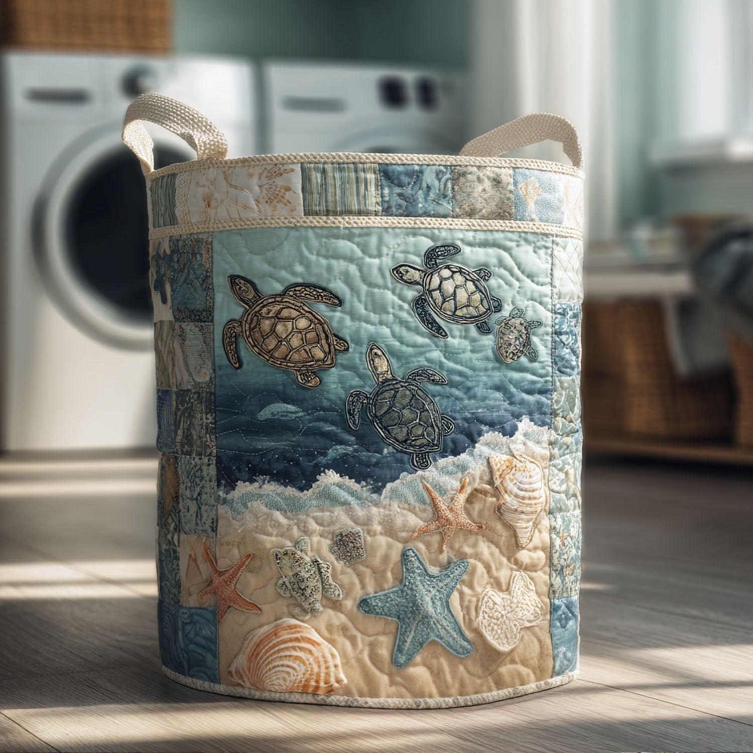 Tortuga Oceánica - Cesta de Almacenaje Acolchada