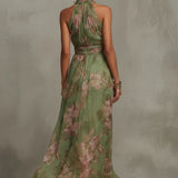 Vestido de Pétalos Verdes