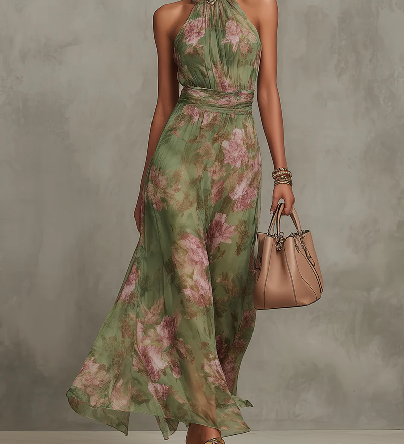 Sabela | Vestido Largo Halter Floral