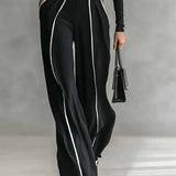Emma – Conjunto elegante de dos piezas con cuello alto y pantalón ancho