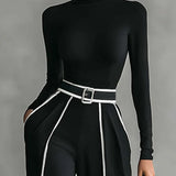Emma – Conjunto elegante de dos piezas con cuello alto y pantalón ancho