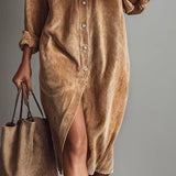 Estela – Vestido midi de pana