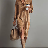 Estela – Vestido midi de pana